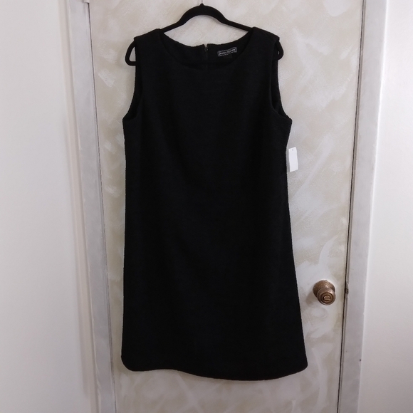Size 18 Jessica Howard Black Sheath Dress Tank Sleeveless Textured - Picture 1 of 8